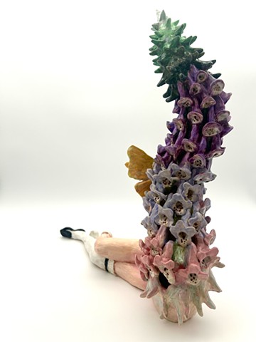 Reclining Foxglove with Butterfly (side)