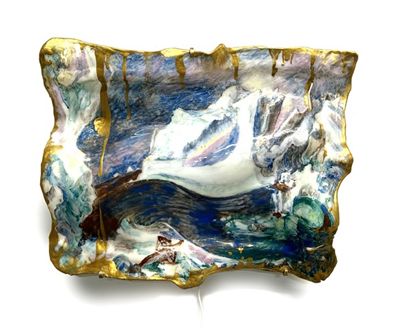 Illuminated Warped Landscape: After Frederic Churchâ€™s â€œThe Icebergsâ€� (Light off)
