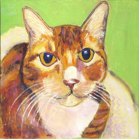 orange tabby cat painting CUSTOM