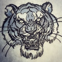 tiger hand sketch