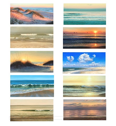 Set of 10 different 4x8 Seascape Notecards