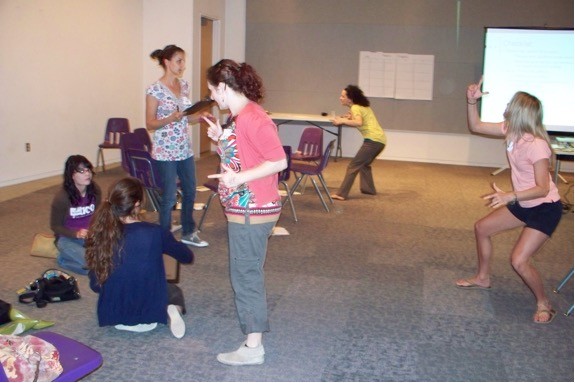 Participants creating a performance task.