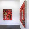 Installation view of Britta Deardorff: Red Liar Paintings