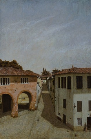 italy, Lucca, oil on panel, architecture, plein aire