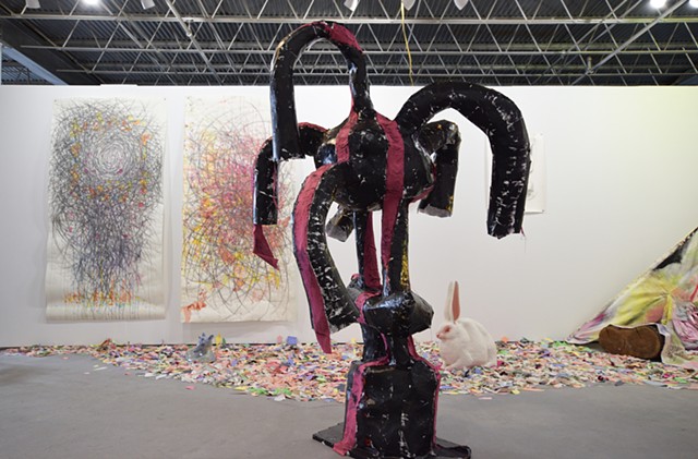 Installation View, Another Forest, Connor Stephenson (Tree), Marcia Holloway-Ross (Drawings)