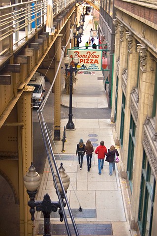 photographed by Lucy Mueller this Old Chicago location on Van Buren shot from an el platform 