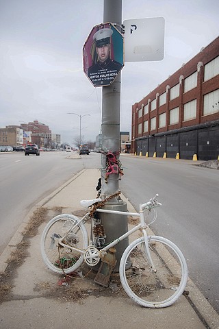 Ghost Bike (struck by a motorist on Ogden Avenue, Chicago, IL) ) 
