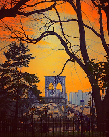 New York, New York (City Hall Park, View of Brooklyn Bridge), 2015