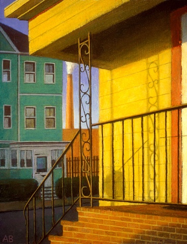 painting of urban landscape New Bedford art by Art Ballelli