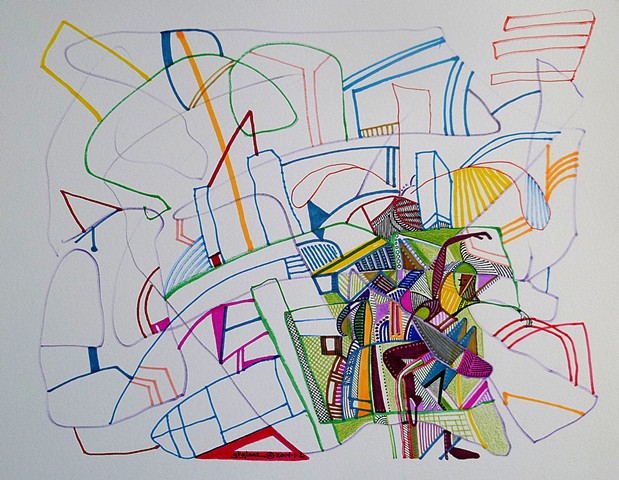 abstract world drawing by gtglanz on vellum / 2014
