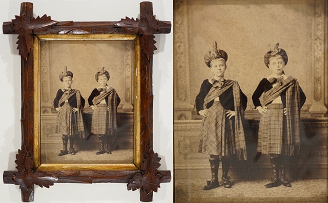 *PHOTOGRAPHER UNKNOWN* Untitled (portrait of twins in Scottish costume)  N.D. c. 1880