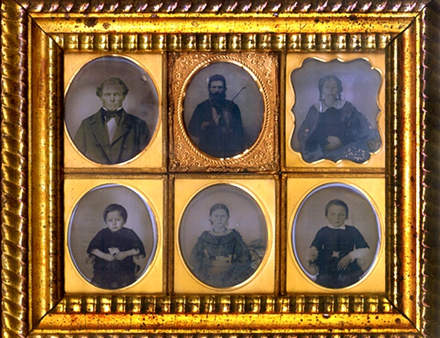 *PHOTOGRAPHER UNKNOWN* Untitled (montage of 6 cased images, possibly family group)  N.D. c 1870