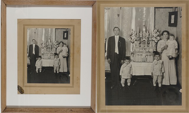 *POLONIA STUDIO, CHICAGO* Untitled (family portrait in front of elaborate shrine)  N.D. c. 1910