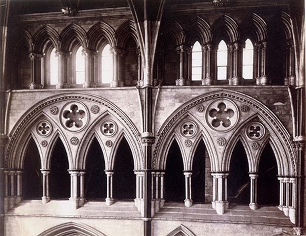 PHOTOGRAPHER UNKNOWN  Untitled (English cathedral, upper arches) c 1880s 