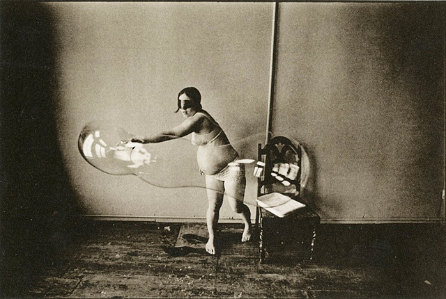 From the portfolio: “Eight Photographs / Leslie Krims” Pregnant woman and bubble