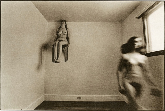 2 nudes, woman in chair, by Les Krims, from the portfolio: “Eight Photographs / Leslie Krims”