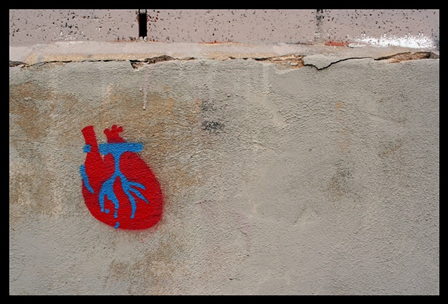 heart on a wall