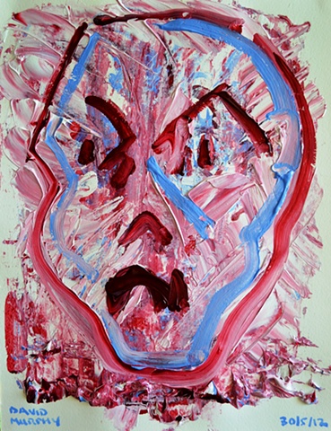 Face in Pain, acrylic, David Murphy, Cypher, The Panic Artist