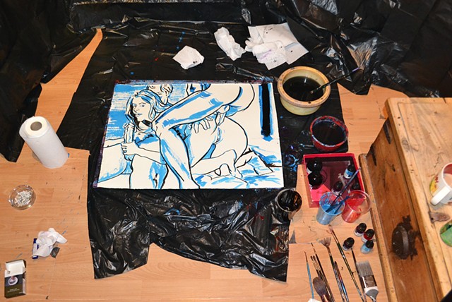 David's Acrylic Ink Drawings in Progress No. 2