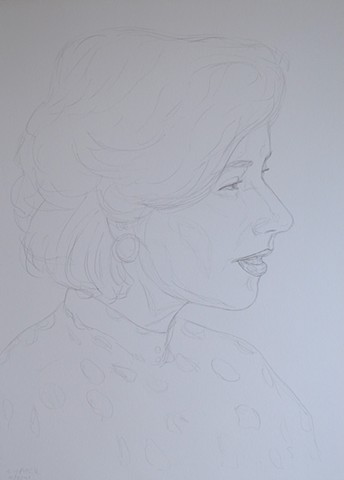 Mature Woman No. 6, portrait, woman, pencil, drawing, david murphy, cypher, the panic artist