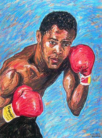 boxing, combat, fighter, pastel, drawing, work on paper, expressive, contemporary art, fine art, curator, art collector, visual art, art lover, kunst