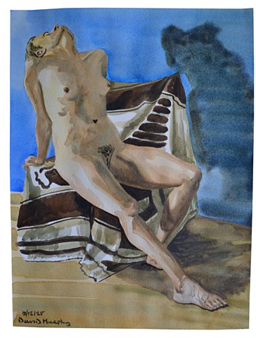 Female Nude Reclining on Chair