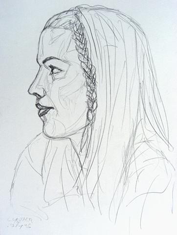 Girl in Profile, 1993, david brendan murphy, cypher, the panic artist
