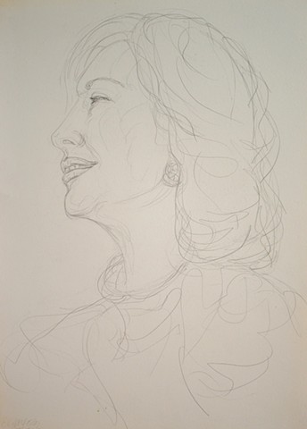 Mature Woman No. 3, portrait, woman, pencil, drawing, david murphy, cypher, the panic artist