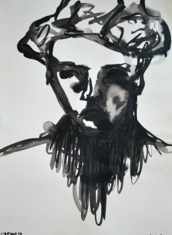 Female  Head Study, David Murphy, Irish, Ireland, artist, painter, Eire, I.R.