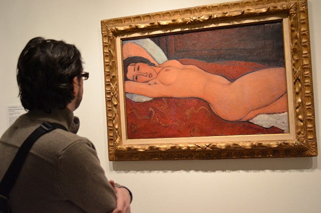 David Looking at Modigliani Painting in The Met No. 3