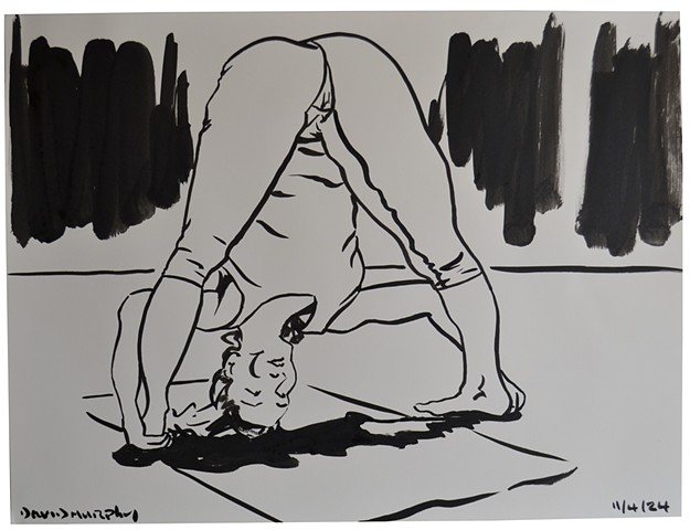 Flexible Girl, woman, drawing, brush and Indian ink, 
