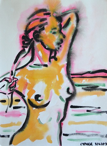 Naked Girl on Beach, reasonable priced art, value art, David Murphy, Cypher, The Panic Artist