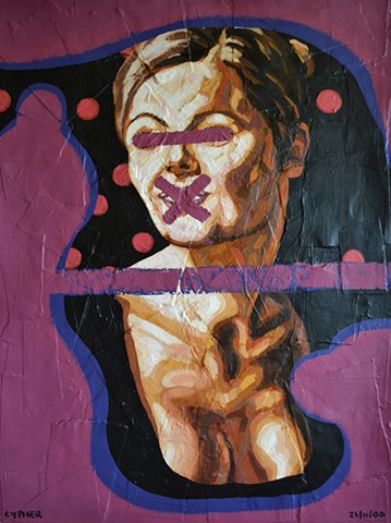 Over-Painted Female Portrait, david murphy, cypher