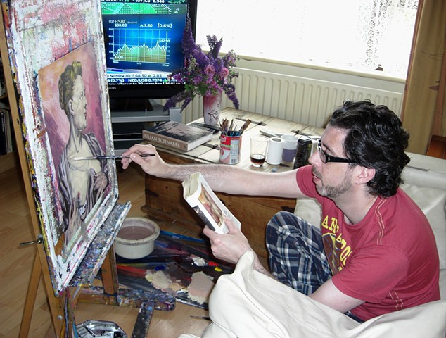 David Murphy, Cypher, The Panic Artist, photograph, painter, painting, canvas