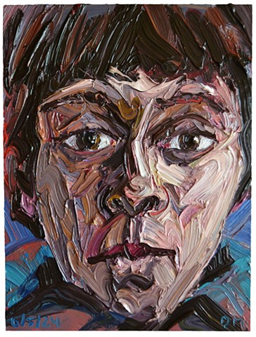 Portrait of The Artist as a Lonely Boy No. 2, self-portrait, oil,