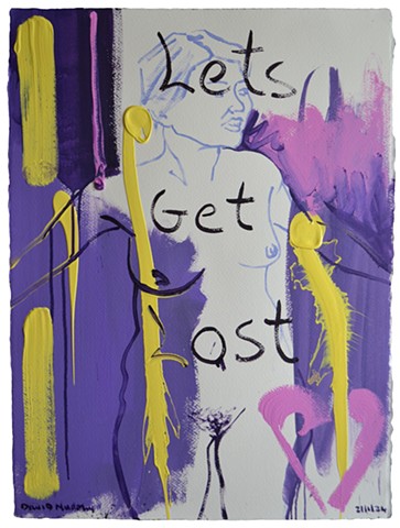 Lets Get Lost, painting, drawing, acrylic, gestural, nude, female, woman, 