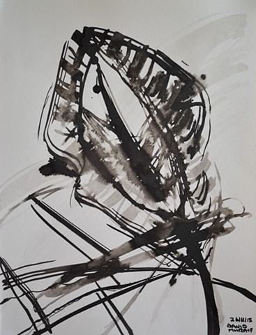 Fleur du Mal No. 1, David Murphy, brush and indian ink, abstract,