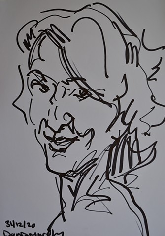 female portrait, markers, drawing, artwork, David Murphy, contemporary, Ireland, Irish