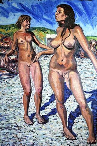 Two Women on The Beach, Neo-Expressionism, New Image, Expressionism
