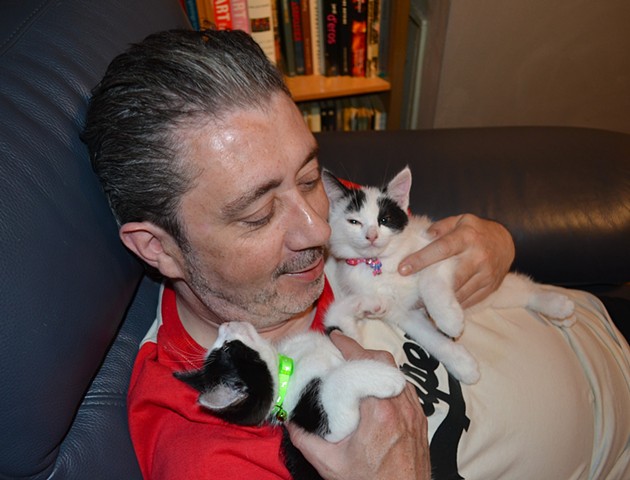 David Cuddling His Kittens No. 4