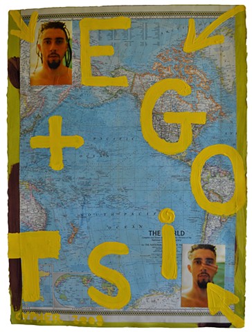 Egoist, map, acrylic, David Murphy, Cypher, The Panic Artist