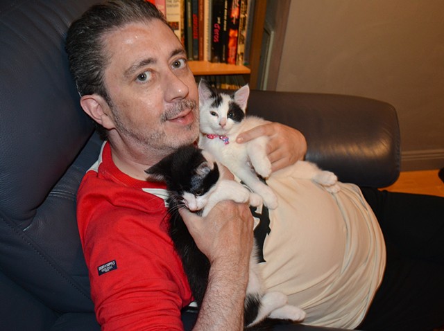 David Cuddling His Kittens No. 2