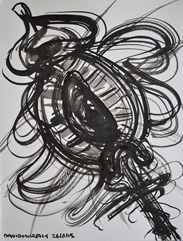 Fleur du Mal No. 3, David Murphy, brush and indian ink, abstract,