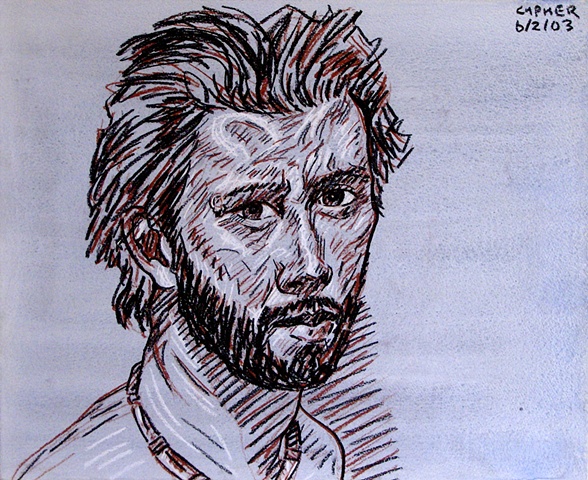 Self-Portrait With Beard No. 1, 2003, david brendan murphy, cypher, the panic artist