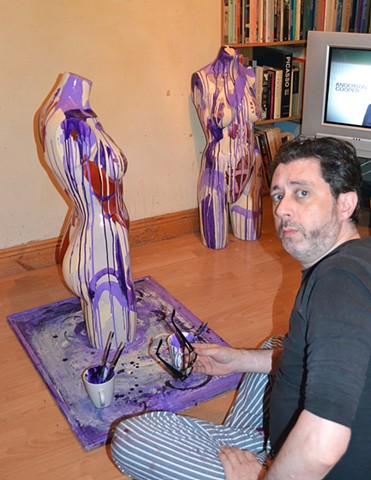 David Painting His Idol Sculptures No. 10
