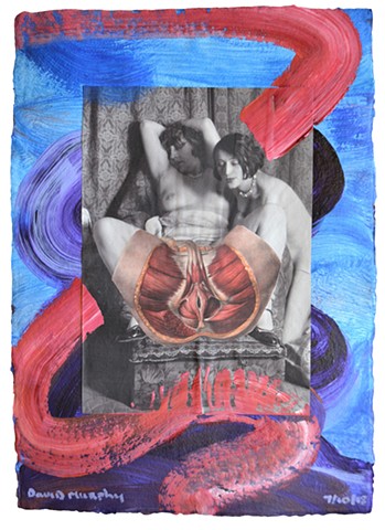 Between Heaven and Hell No. 11, collage, painting, porn, erotica, neo-expressionism, david murphy
