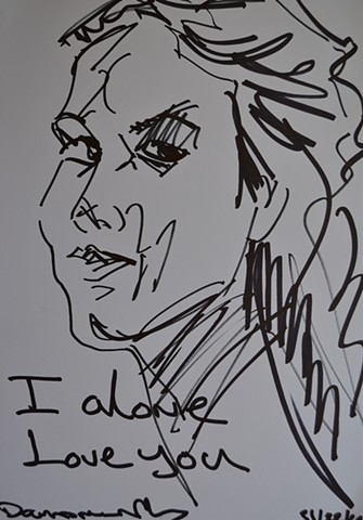 female portrait, marker, drawing, artwork, David Murphy, contemporary, Ireland, Irish
