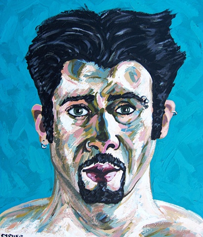 self-portrait, bust, head, acrylic, acrylic on canvas board, painting, male painter, contemporary painting, expressive, contemporary art, fine art, curator, art collector, visual art, art lover, kunst