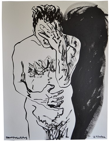 self-portrait, nude self-portrait, artist, naked male, male nude, drawing, contemporary drawing, contemporary art, self-taught, outsider, outcast, confessional, shock, shocking, transgressive
