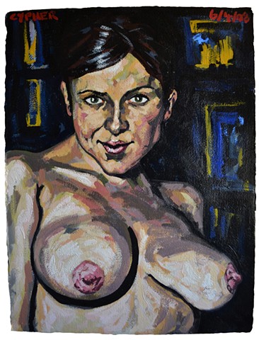 female nude, nude, woman, large breasts, acrylic, acrylic on paper, painting, male painter, contemporary painting, expressive, contemporary art, fine art, curator, art collector, visual art, art lover, kunst